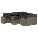 vidaXL Salon de jardin 9 Pièces avec coussins gris résine tressée