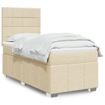 vidaXL Sommier à lattes de lit avec matelas Crème 80x200 cm Tissu