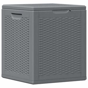 vidaXL Boîte de rangement de jardin gris PP rotin 90 L