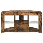 vidaXL Meuble TV LED d'Angle Montage mural Chêne fumé 105 x 40 x 50 cm