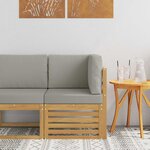 vidaXL Canapé d'angle extérieur Bois d'Acacia Massif Blanc