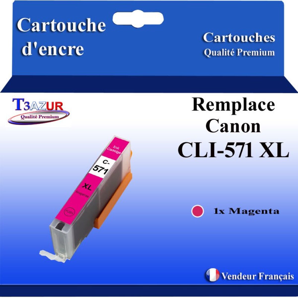 Cartouche D'encre Canon 571 XL Originale – Magenta – Reconditionnée Comme Neuve