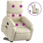 vidaXL Fauteuil inclinable de massage Crème Similicuir