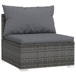 Salon de jardin meuble d'extérieur ensemble de mobilier 6 pièces avec coussins résine tressée gris 02_0016867