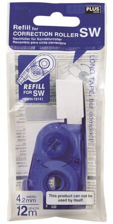 Recharge pour Roller de Correction Lateral Rechargeable SW 12m x 4.2mm Bleu PLUS JAPAN