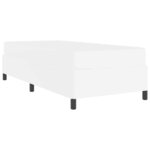 vidaXL Cadre de lit avec matelas Blanc 90 x 190 cm tissu