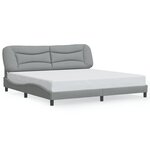 vidaXL Cadre de lit avec LED sans matelas Hvar gris clair 200x200 cm tissu
