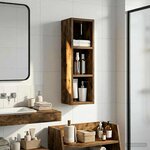 vidaXL Armoire murale de salle de bain Chêne Fumé 20 x 16 x 62 5 cm