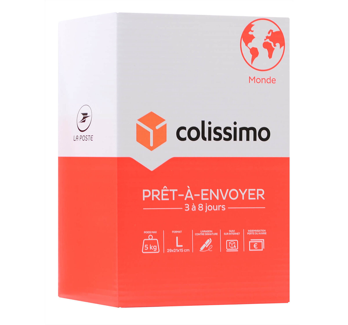 Colissimo PrêtàEnvoyer Monde Boîte de taille L 5 kg La Poste