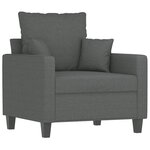 vidaXL Ensemble de canapés 3 Pièces coussins gris foncé tissu