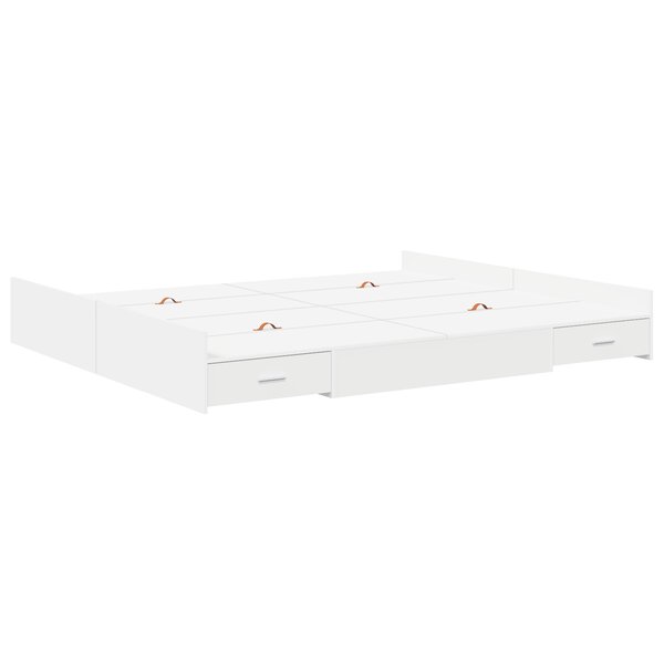 vidaXL Cadre de lit avec rangement avec tête de lit Blanc 180 x 200 cm