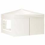 vidaXL Tente de réception pliable avec parois Crème 3x3 m