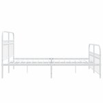 vidaXL Cadre de lit métal sans matelas et pied de lit blanc 150x200 cm