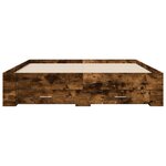 vidaXL Cadre de lit avec tiroirs sans matelas chêne fumé 150x200 cm