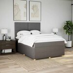vidaXL Sommier à lattes de lit avec matelas Taupe 160x200 cm Tissu