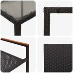 vidaXL Ensemble de salle à manger pour jardin 5 Pièces Noir