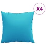 vidaXL Coussins décoratifs 4 Pièces Turquoise 40 x 40 cm tissu