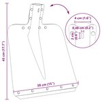 vidaXL Tête de pelle Argent 45 x 38 cm Aluminium