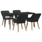 vidaXL Ensemble de salle à manger pour jardin 5 Pièces Noir polyrotin