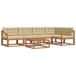 vidaXL Ensemble de canapés d'extérieur 6 Pièces Naturel et Beige