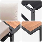 vidaXL Mobilier de Patio en Acier 2 pc Taupe Acier