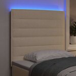 vidaXL Tête de lit LED avec des lumières à LED Crème 100 cm tissu