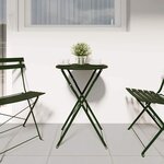 vidaXL Table bistrot Vert foncé Ø 50 x 71 cm Acier revêtu de poudre