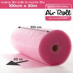 Lot de 6 rouleaux de film bulle d'air largeur 100cm x longueur 50m  - gamme air'roll antistatique