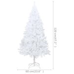 vidaXL Arbre de Noël artificiel pré-éclairé et boules blanc 120 cm PVC
