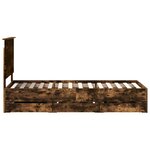 vidaXL Cadre de lit avec tiroir Chêne fumé 75 x 190 cm Bois Ingénierie