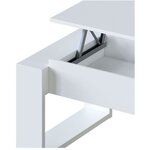 Table basse relevable - Mélaminé blanc - 105 x 55 x 45 cm NOVA
