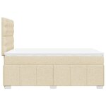 vidaXL Sommier à lattes de lit avec matelas Crème 120x200 cm Tissu