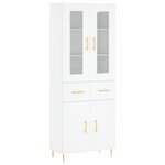 vidaXL Buffet haut Blanc 69 5x34x180 cm Bois d'ingénierie