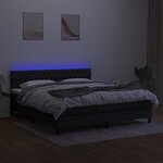vidaXL Sommier à lattes de lit avec matelas LED Noir 160x200 cm Tissu