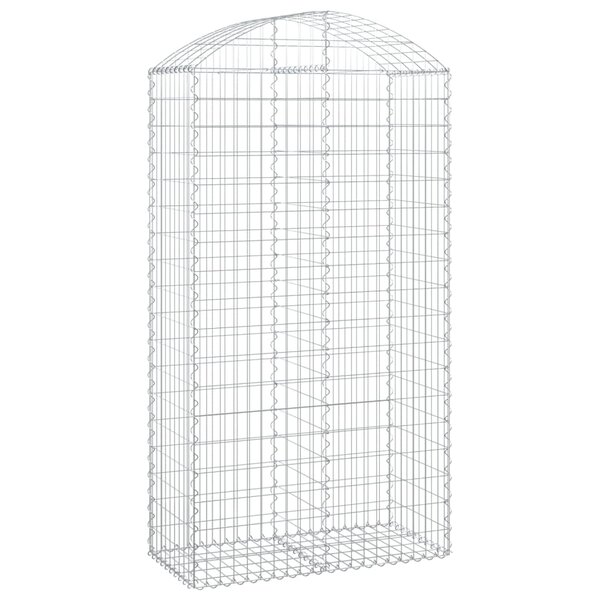 vidaXL Panier de gabions arqué 100x50x180/200 cm Fer galvanisé