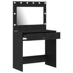 Table de maquillage vidaXL avec LED  Chêne noir 78 5x41x135 cm