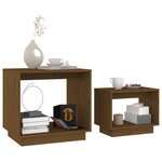 vidaXL Tables basses gigognes 2 Pièces Marron miel Bois de pin massif