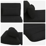 vidaXL Fauteuil de sol ajustable Noir Velours
