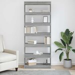 vidaXL Bibliothèque Gris Sonoma 80 x 30 x 198 cm Bois d'ingénierie