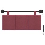 vidaXL Tête de lit suspendue Avec lumière LED Bordeaux Tissu