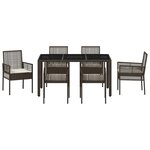 vidaXL Ensemble de salle à manger pour jardin 7 Pièces Marron Poly rotin