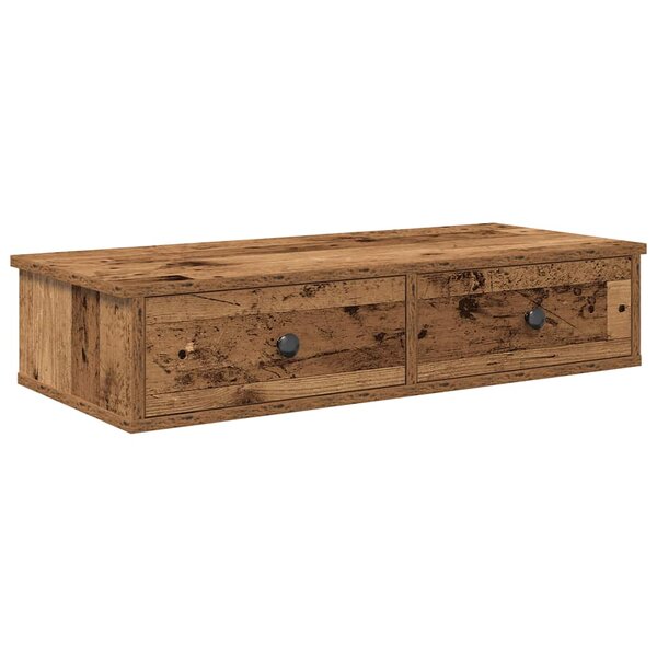 vidaXL Étagère murale avec tiroirs vieux bois bois d'ingénierie