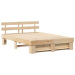 vidaXL Cadre de lit Marron 150 x 200 cm Bois massif en pin