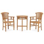 vidaXL Ensemble de salle à manger de jardin 3 Pièces Bois de teck solide