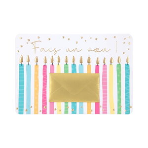 Carte de voeux - anniversaire - fais un voeu !