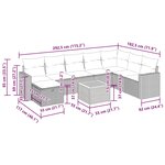 vidaXL Salon de jardin 9 Pièces avec coussins gris résine tressée