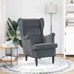 vidaXL Fauteuil Gris foncé 71 x 92 x 91 cm Velours