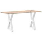 vidaXL Pieds de table à manger 2 pièces Blanc 60 x (72-73 3) cm Acier