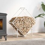 vidaXL Portant de bois chauffage blanc 80x25x80 cm