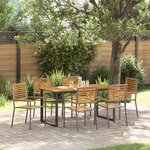 vidaXL Ensemble de salle à manger pour jardin 7 Pièces Gris
